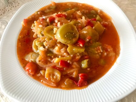 Kapya Biberli Yeşil Domates Yemeği