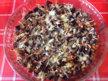 Fırında Kaşarlı Mantar