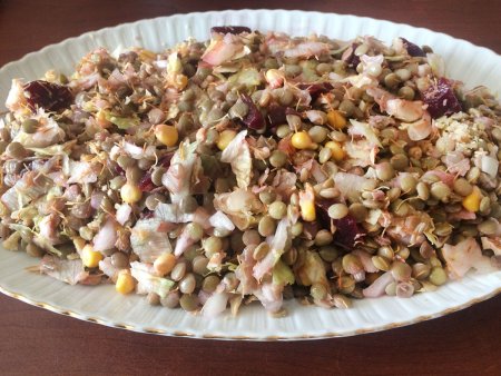 Tel Kadayıflı Yeşil Mercimek Salatası