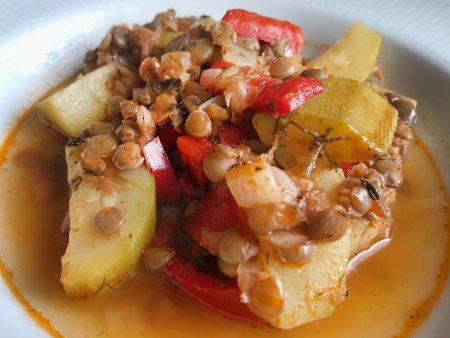 Yeşil Mercimekli Kabak Yemeği